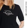 ELLASSAY Women's Short Sleeve Round Neck Knit Sweater EWD352M03700