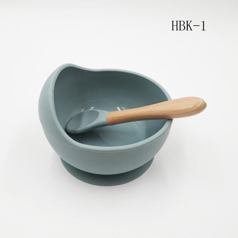 In-Stock Silicone Feeding Set for Infants and Toddlers: Suction Cup Bowl & Spoon