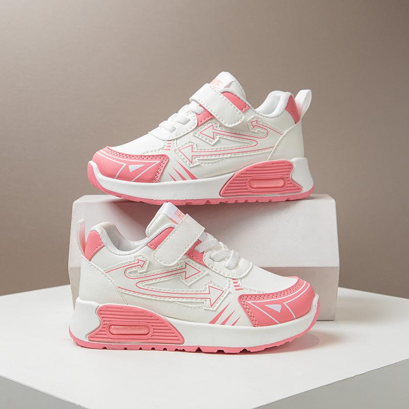 Boys and Girls Leather Sneakers 2025 Autumn New Soft Sole Lightweight Non-slip Fashion Medium and Older Children's Versatile Casual Shoes