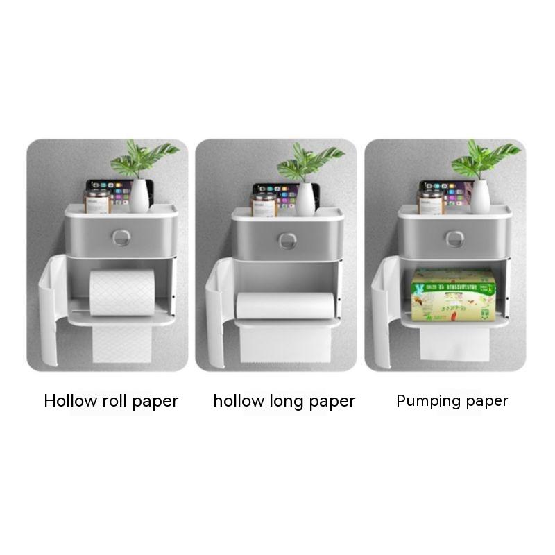 Toilet Tissue Box Toilet Paper Rack Toilet Wall-Mounted Creative Punch-Free Waterproof Toilet Paper Tissue Roll Box