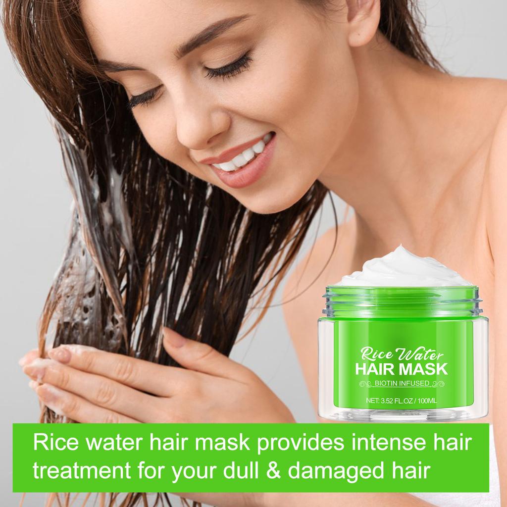 Rice Hair Mask Rice Water Conditioner Deeply Repairs And Nourishes Dry Hair 100ml
