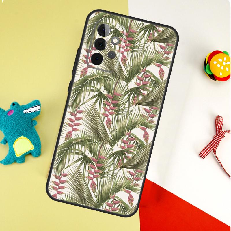 Summer Plant Palm Green Leaf Aloha For Samsung Galaxy A54 A34 A14 A55 A35 A15 A53 A33 A13 A05 A06 A16 A22 A32 A52 Phone Case
