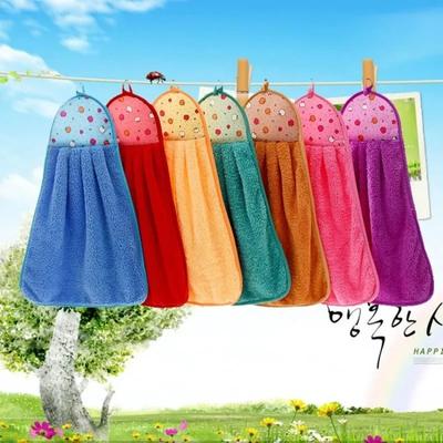 Cartoon Hanging Bathing Towel Coral Velvet Wiping Towel Absorbent Wiping Cloth Wips Hand Towels Bathroom Microfibe Extra Thick Handkerchief