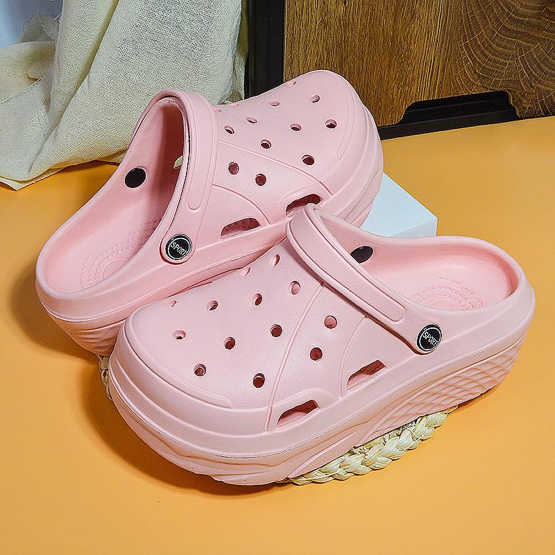 Thick Soled Perforated Shoes, Beach Shoes, Fashionable Shoes, Indoor Home Slippers