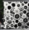 black and white shower curtain misty tall trees woodland natural landscape fabric bathroom decoration shower curtain with hook