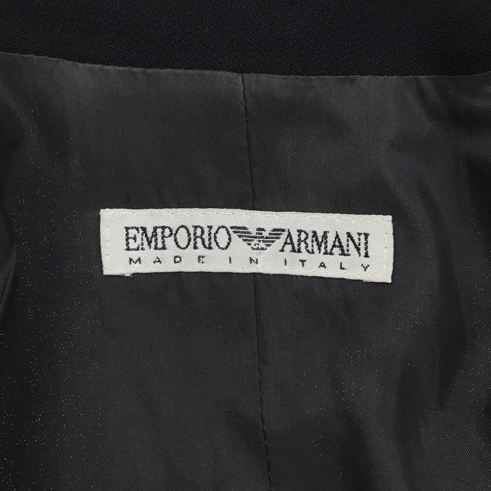 Emporio Armani 90s Made in Italy wool Skirt suit Setup 38 black Old Women Used