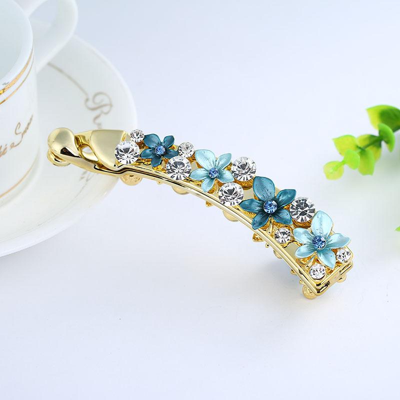 Banana Clip, Large Hair Volume, High-End Hairpin For Headgear, Female Flower Vertical Clip, 10 Cm Rhinestone, Banana Clip, Hair Accessories.