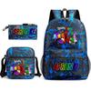 Rhythm box peripheral schoolbag sprunki cartoon starry sky backpack 3-piece set