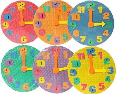 Bath Puzzle Clock Educational Toy Color Random