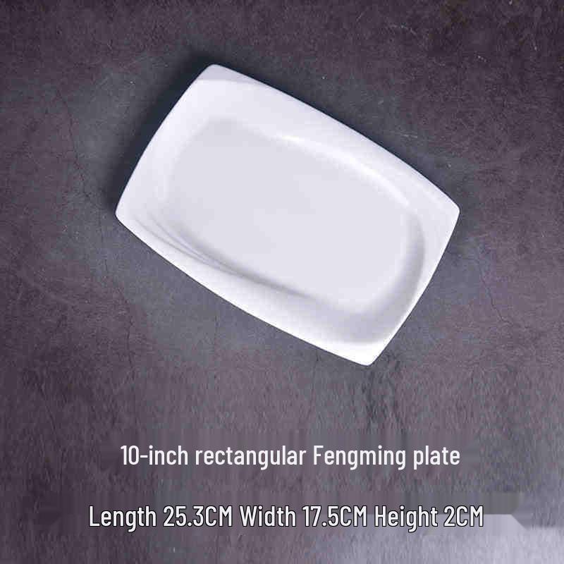 Ceramic Rectangular Plate for Steak, Sushi & Western Dishes - Creative Japanese Tableware for Home & Hotel Use