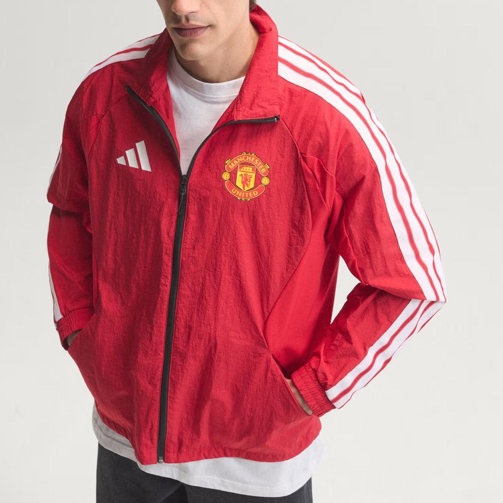 adidas Manchester United Logo Stand Collar Long Sleeve Jacket Men Jacket KV6731