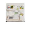 Bivoyud Desktop Storage Board with Clamp and Stand, Pegboard, Punching Board, Easy Installation, Stylish Stationery Storage, Small Item Storage (White