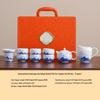 Elegant Gongfu Tea Set: Hand-Painted Ceramic Gaiwan Teapot & Teacups in Gift Box