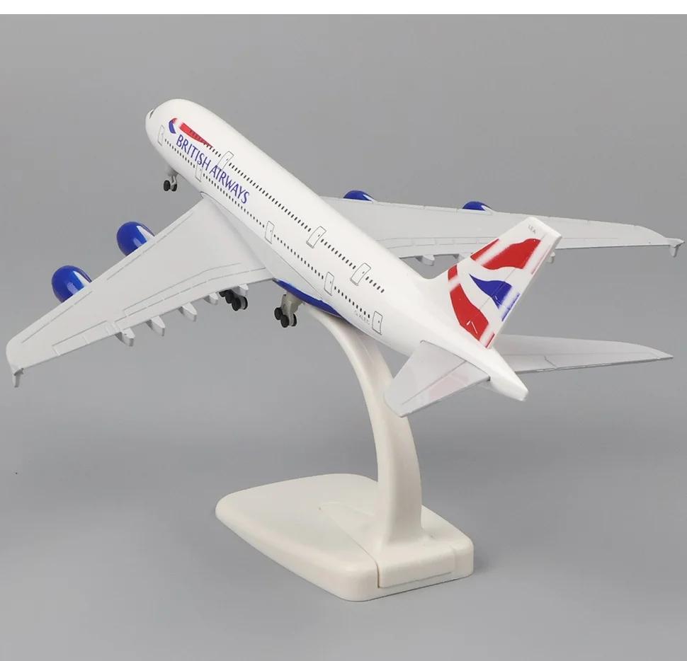 20cm Plane Toy Model Alloy Metal UK Air British Airways AIRBUS 380 A380 Airlines Airplane Model Diecast Air Plane Model Aircraft