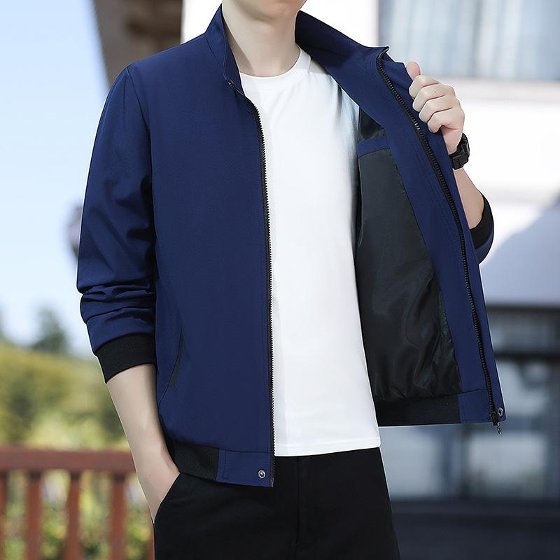 Baseball Collar Spring and Autumn Solid Color Versatile Casual Korean Version Loose Stand-up Collar Top Jacket Jacket
