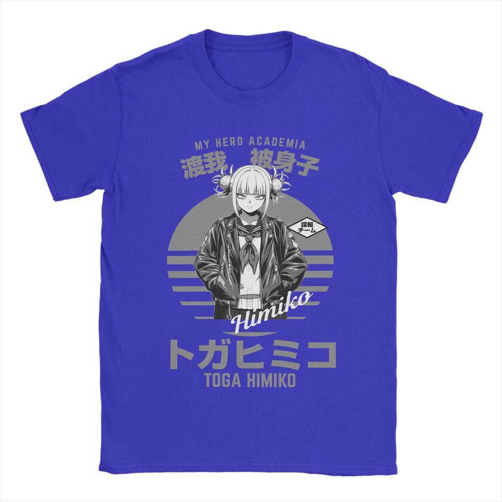 Mens Anime My Hero Academia Toga Himiko T Shirts Pure Cotton Clothes Vintage Short Sleeve O Neck Tees Gift Idea TShirts
