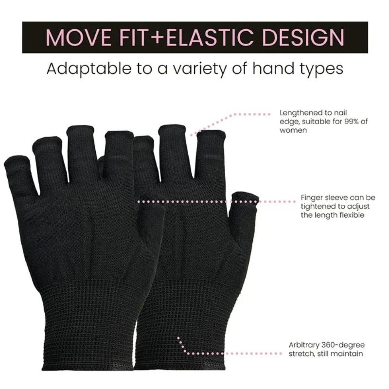 1 Pair of Black Wear-resistant Work Gloves for Women and Men Knitted Breathable Elastic Outdoor Protective Gloves