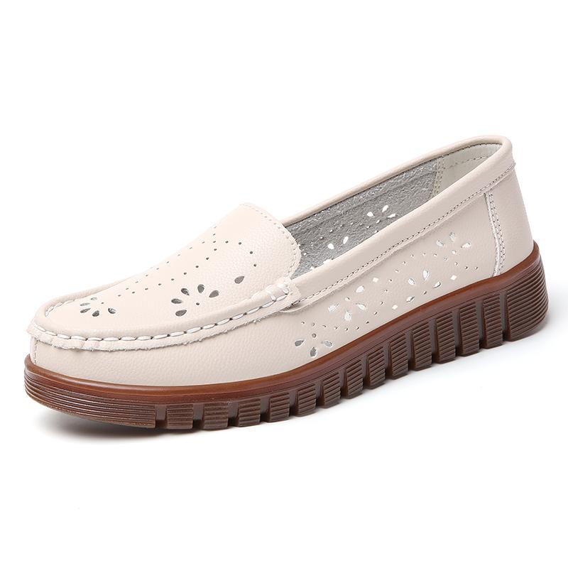 Women's Summer Loafers Leather Driving Moccasins Comfort Flats Casual Slip On Plus Size Shoes for Girl
