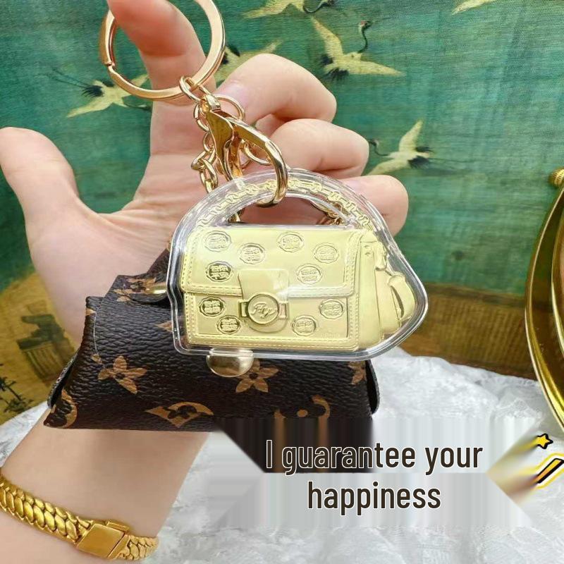 Gold 20mg Rein Schlüsselanhänger Anhänger: Gewährleistet Sicherheit & Glück, Steigert Reichtum, Ideal als Taschenanhänger oder Autoanhänger.