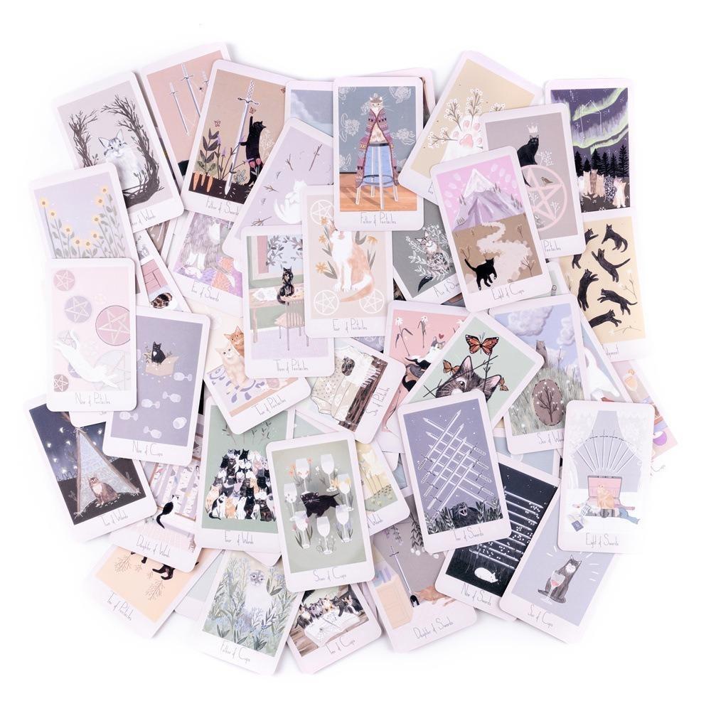 10.3*6cm Considerate Cat Tarot 78 Pcs Cards A Whimsical Cat Themed Tarot Deck Inspired By The Stories of Rescue Cats