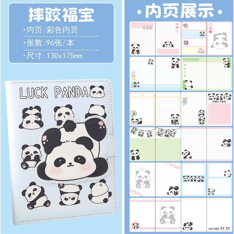 

Милый мультяшный блокнот с кожаной поверхностью, блокнот с магнитной застежкой, ручная книга One Size