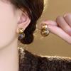 Retro Hong Kong Style Earrings Women's Light Luxury High-end Sense Niche Autumn and Winter Earrings Earrings