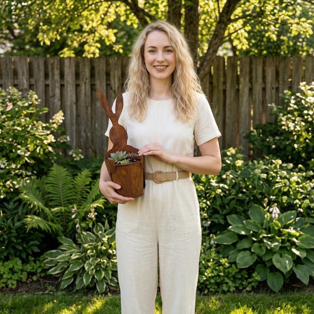 Vintage Rusted Heart Shaped Flowerpot