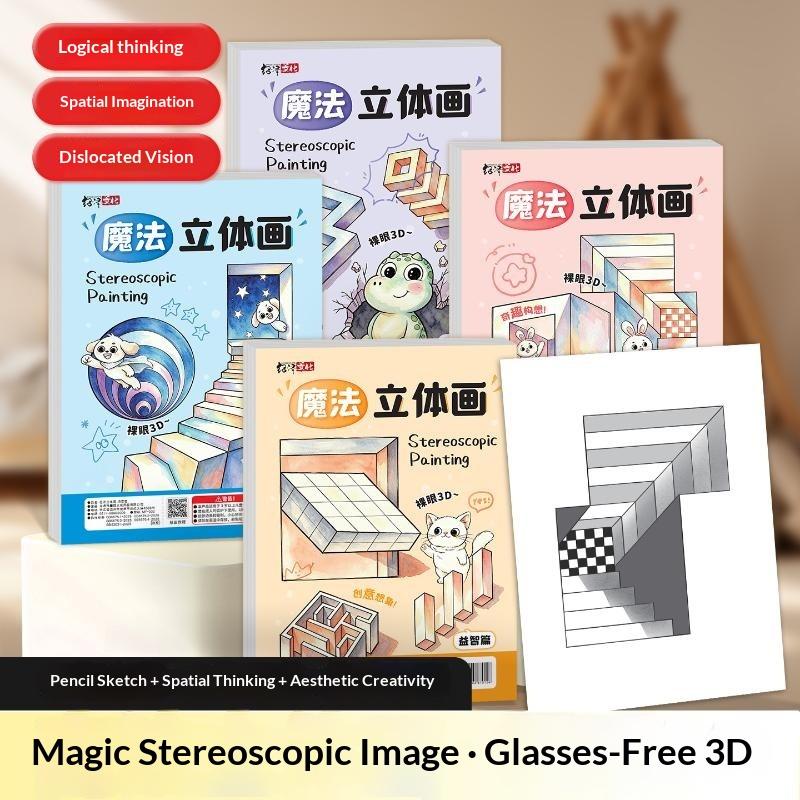 Magic 3D Stereo Educational Doodle Sketchbook Funny Graffiti Children Art Creativity Books