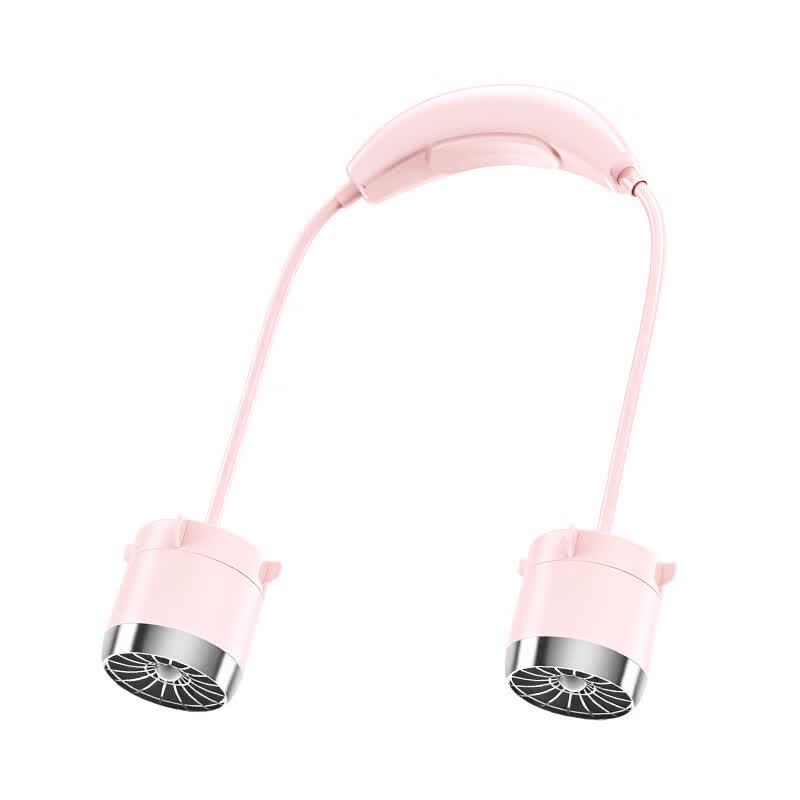 USB Rechargeable Hands-Free Neck Fan розовый