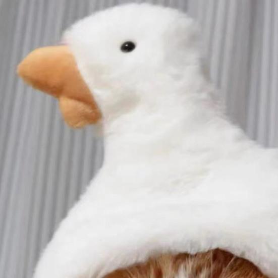 Cute Animal Cat Hat Cats Fuzzy Bunny Pig Panda Design Hat Fun White Goose Hat Adjustable Headwear for Kittens Festive Party Costume Accessory