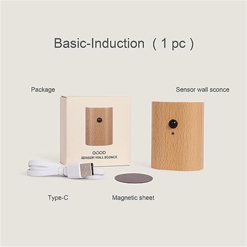 1pcs LED Wall Mounted Lamp Modern Motion Sensor Sconces, Wood Up And Down Lights, For Hallway, Living Room, Attic, Basement