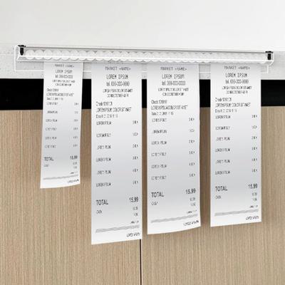 Aluminum Slide Check Rack with Pen Slot And Receipt Holder Spikes Sliding Inspection Rack Bills Ticket Orders Organizer for Restaurants Offices Cafes