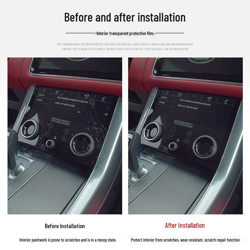 Transparent TPU Protective Film for 2025-2026 Geely Galaxy M9 Console and Gear Shift Interior Modifications