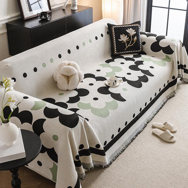 Sofaüberwurf im französischen Cremestil Vollbezug für alle Jahreszeiten Chenille Retro Leichter Luxus Sofaüberwurf Stoff Hochwertiger Bezug