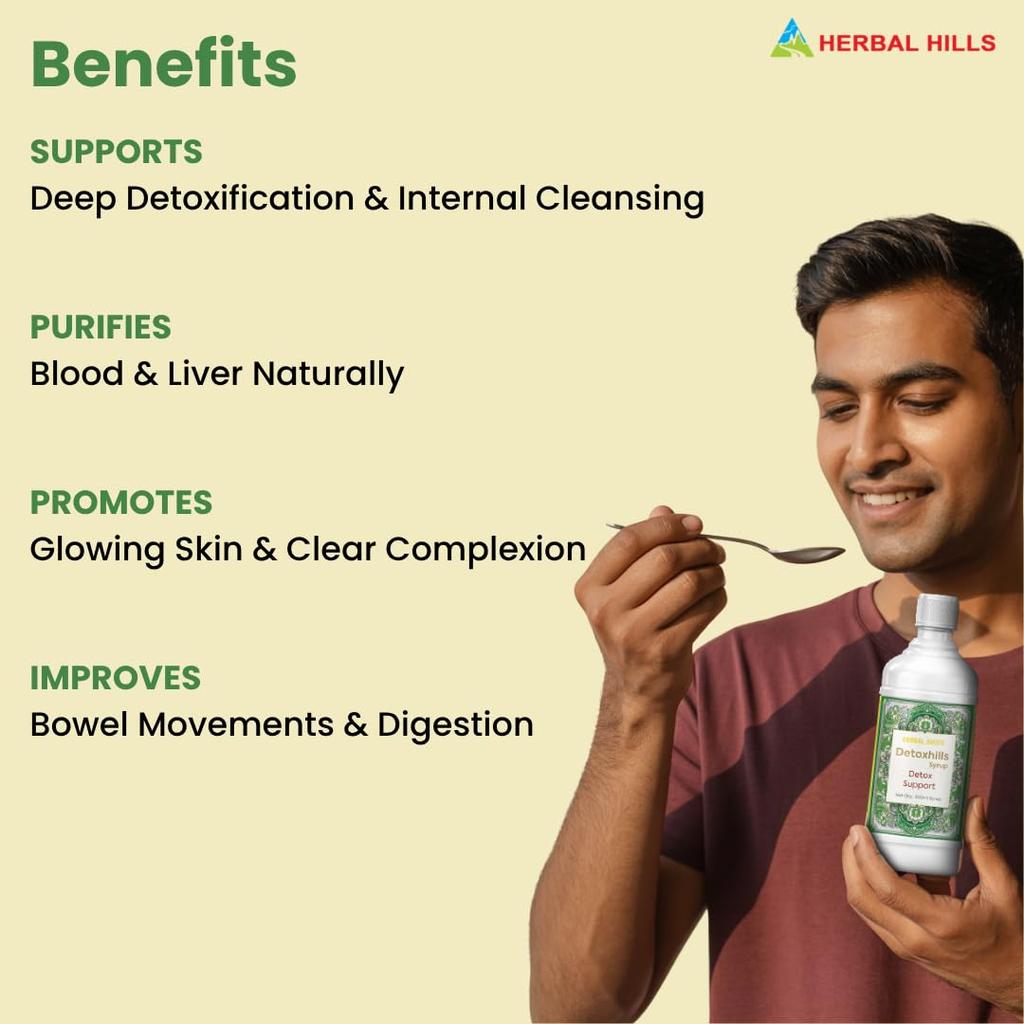Herbal Hills Detoxhills Herbal Shots, 500 ML Supports Daily Detox & Liver Cleanse | Ayurvedic Herbal Juice For Digestion, Gut Health & Toxin Remo