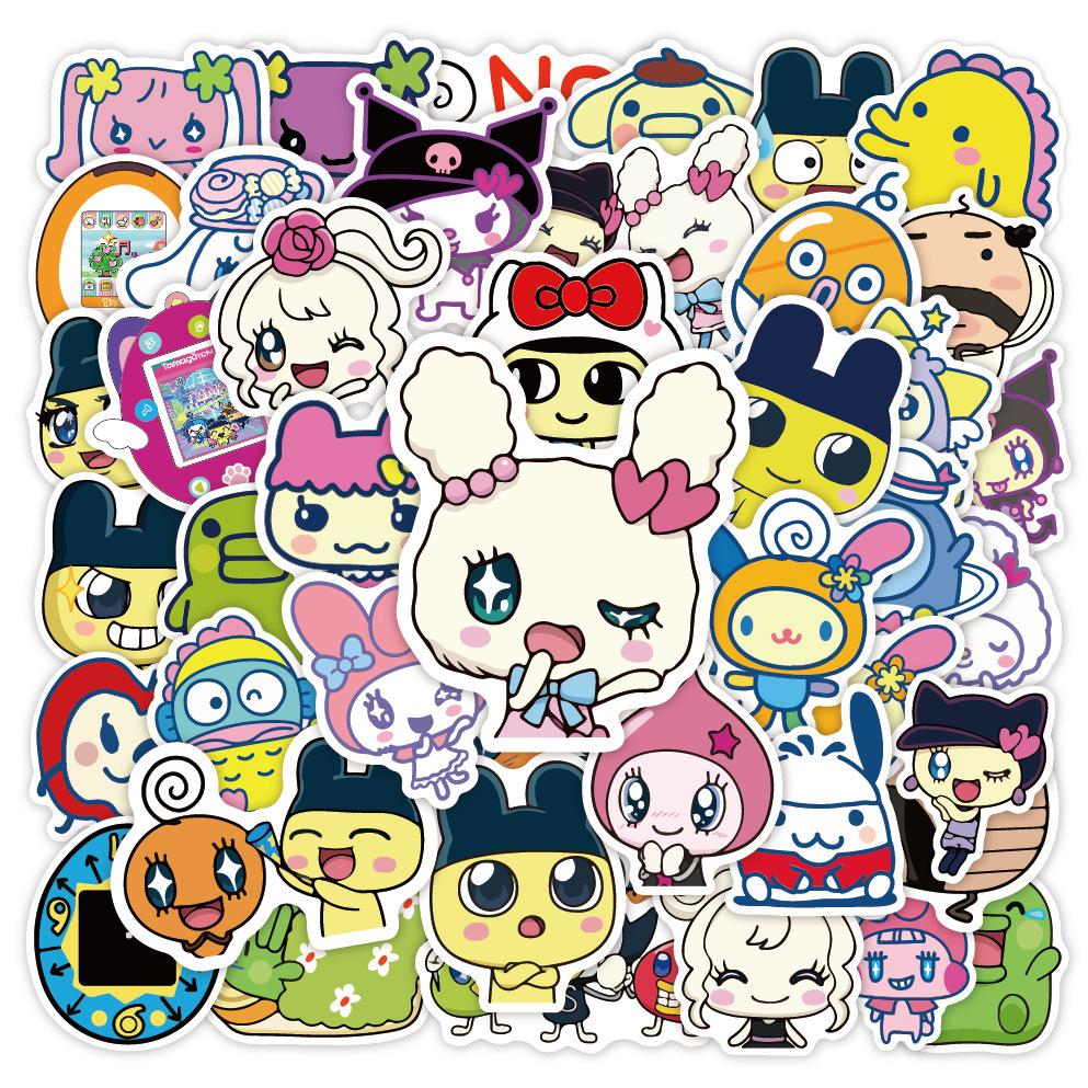 50Pcs Tamagotchi Stickers Anime Tamagotchi Luggage Skateboard Stickers Scrapbooking Phone Luggage Skateboard Waterproof