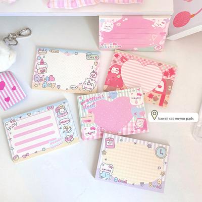 MINKYS Nový přírůstek Kawaii kočka poznámkový blok seznam úkolů Paperlaria školní psací potřeby