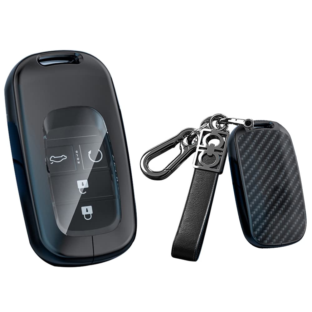 

SANRILY Honda Key Smart Key Keychain for Honda Gasoline Civic Type New Step Made of ABS Comfortable to the Stain and Scratch Black Case, Cover, Vezel,