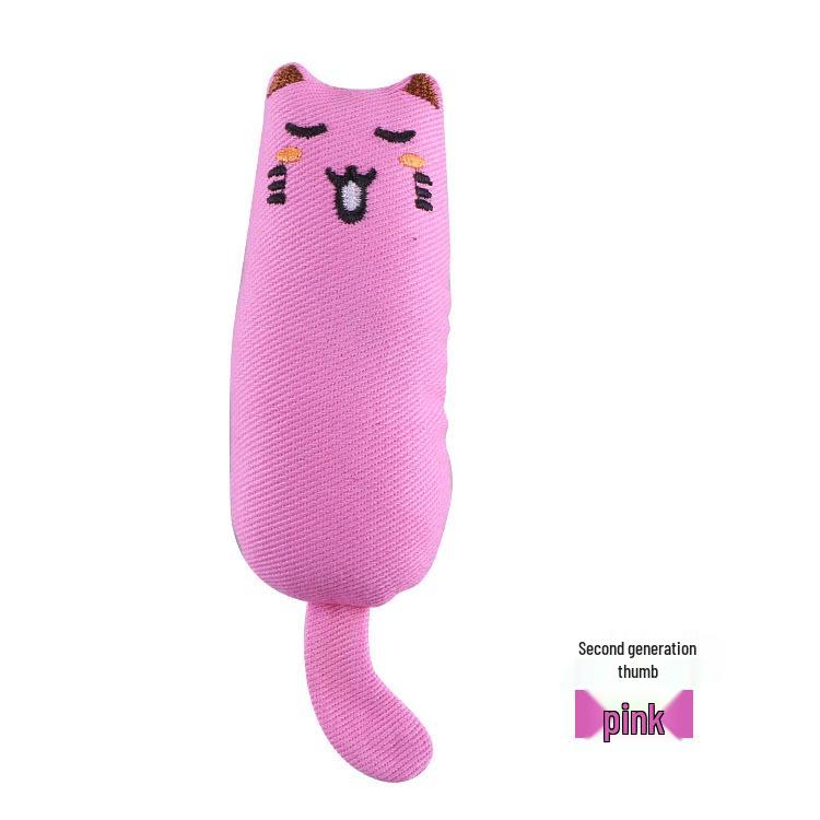 Pure Cotton Catnip Plush Teaser Stick - Cute Pet Self-Play Toy