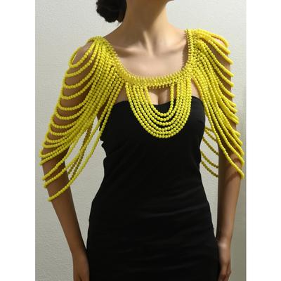 Elegant & Versatile Handcrafted Faux Pearl Beaded Shawl for Ladies - Ideal for Weddings, Banquets, and All Seasons