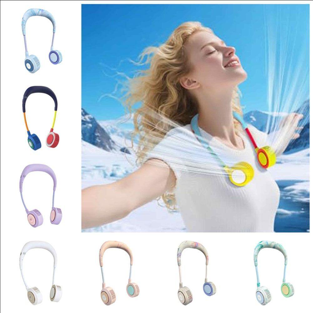 Lightweight Construction Portable Neck Fan Foldable Design Wearable Personal Fan  Daily Use