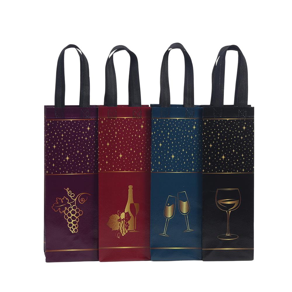 12pcs Wine Bottle Gift Bags Waterproof Non Woven Tote Bags for Party Favor Wine Packaging Bags