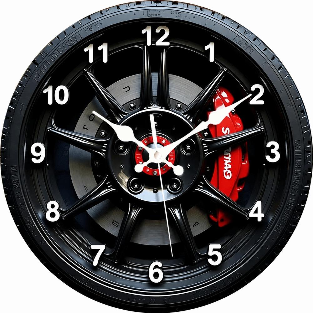 Silent 2D Flat Wall Clock Motorcycle Style Quartz Wall Clock Study Room