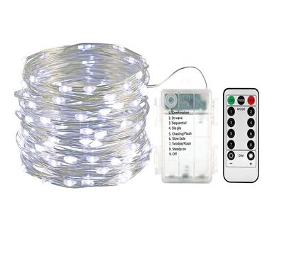 LED String Lights, 200 Bulbs, 20m Length, with Remote Control, 8 FlashingSteady Light Patterns, Timer Function, Waterproof and Dustproof, for Outdoor