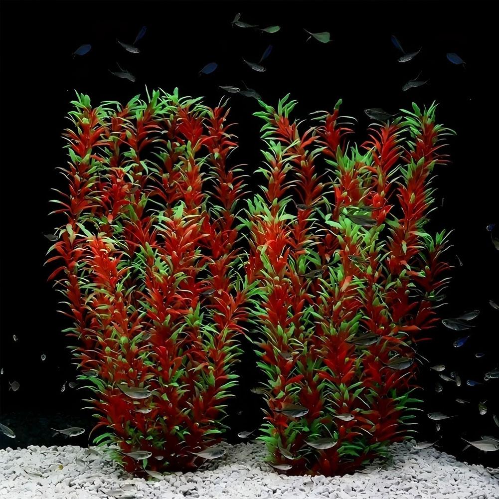 38cm Aquarium Plastic Plants Soft Artificial Fish Tank Decor Low Maintenance for Freshwater/Saltwater Tank Aquascaping Ornament