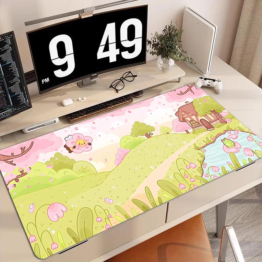 Urban Scenery Design Mouse Pads Anime Desk Mat High Quality Rubber Anime Gamer Mat  Computer Desk Table Mat for Office and Game