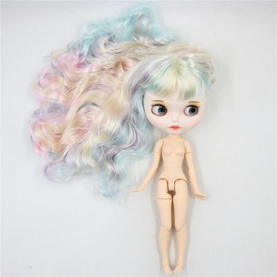 ICY DBS Blyth Doll 1/6 bjd eklem vücut koyu tenli parlak yüz mavi saç beyaz ten mat yüz Çok renkli saç 30 CM oyuncak anime