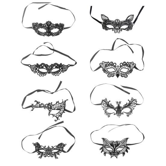 3-teilige Augenmaske aus Spitze, hohle Blume, Königin, Spinnen-Stil, Party, Date, Valentinstag, Tanz, angenehme Haut, freiliegende, geheimnisvolle Partymaske