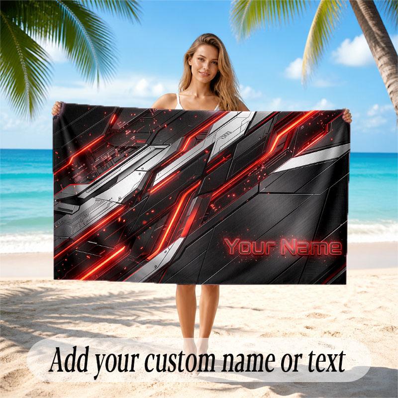Skull Gothic Theme Soft Beach Towel Personalized Custom Name Text Towel Portable for Beach Pool Travel