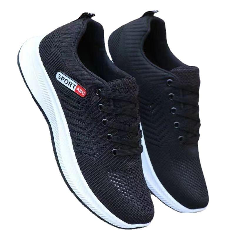 Sommer Fly-Woven Sport- und Freizeitschuhe Herrenschuhe atmungsaktiv niedrig geschnitten trendige Schuhe runde Zehenriemen Mesh-Schuhe vielseitige Stoffschuhe